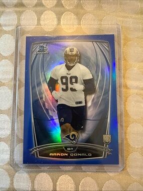 Blue Aaron Donald Rookie Card - Los Angeles Rams